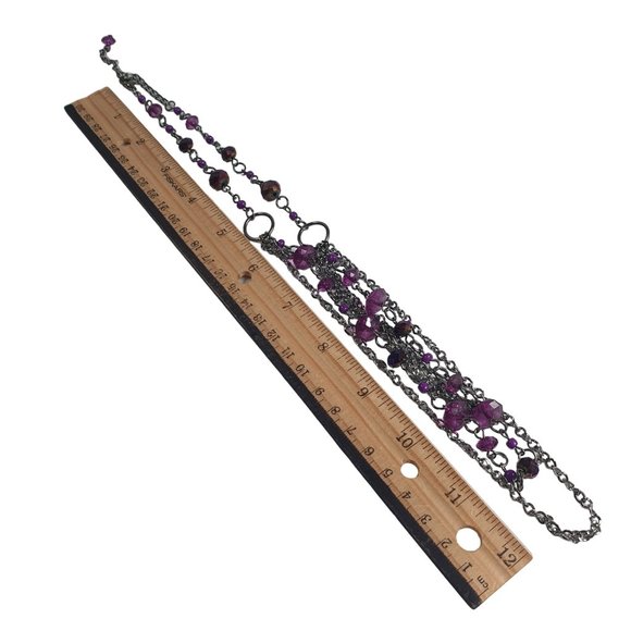 Womens Necklace Jewelry 20 Inch Purple Acrylic Plastic Gem Costume Colorful - Picture 4 of 7